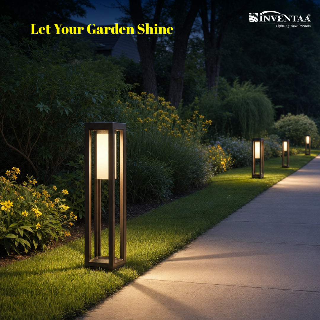 Outdoor 24W LED bollard light for garden pathway and driveway lighting