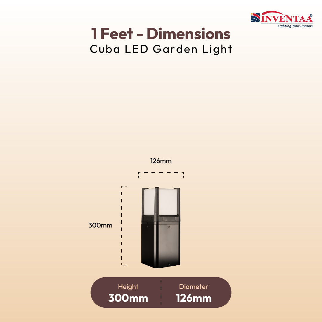 CUBA LED Garden Bollard Light – Waterproof Aluminium Outdoor Pathway & Landscape Light