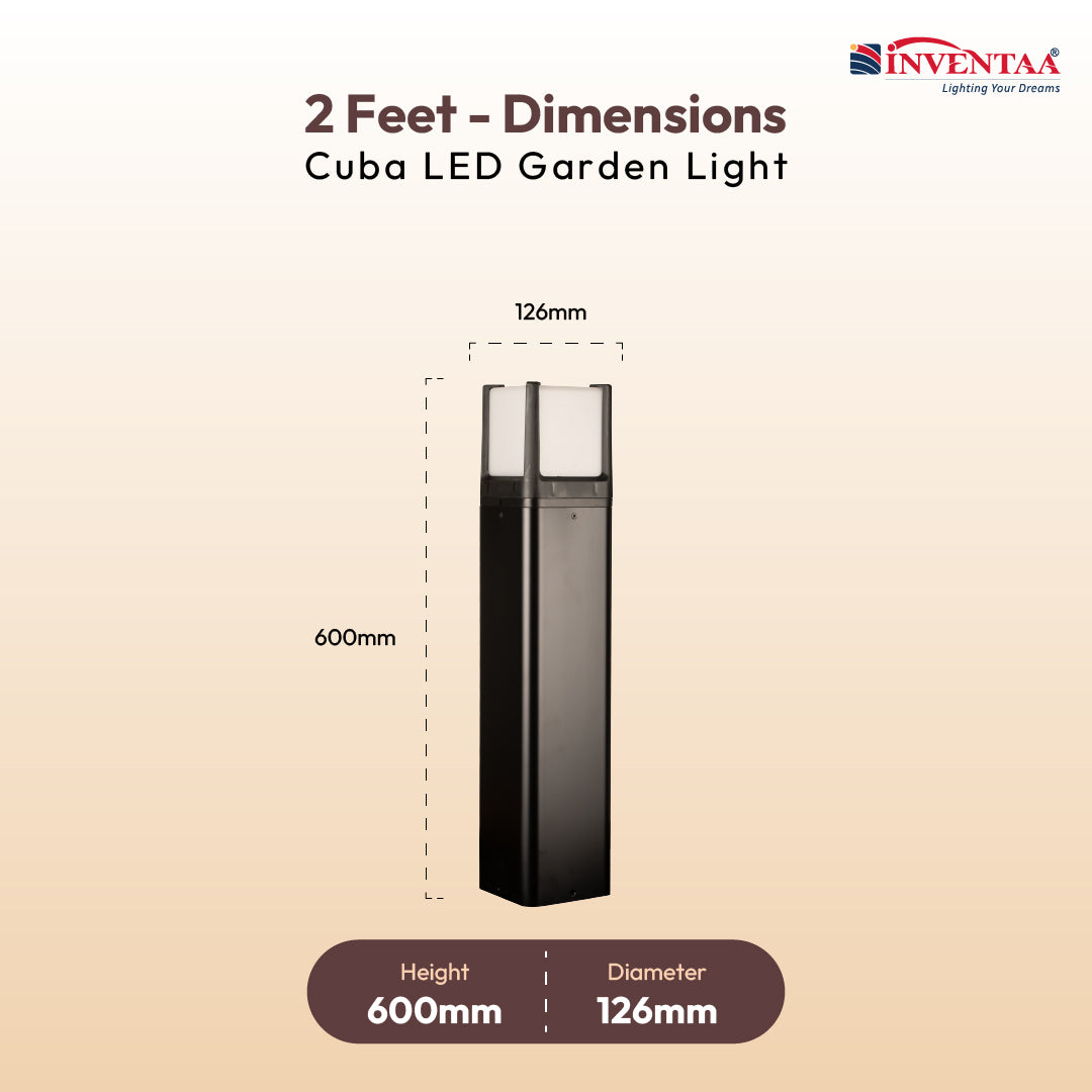 CUBA LED Garden Bollard Light – Waterproof Aluminium Outdoor Pathway & Landscape Light