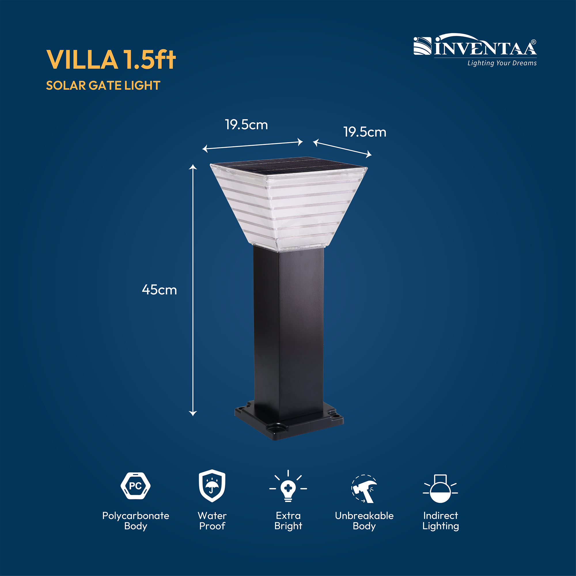 Villa Solar LED Outdoor Bollard Light
