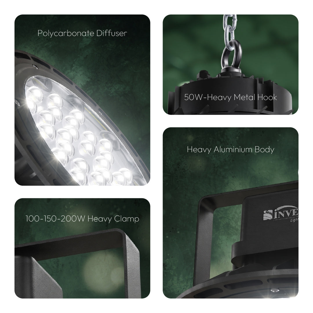 INVENTAA Eden - UFO High Bay LED Light High Bay LED Lights for Warehouses, Factories & Workshops