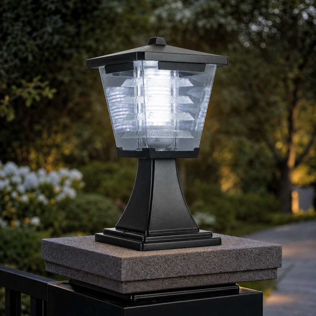 Mini Glasis 12W Fancy Outdoor Gate Light — 3-in-1 LED (Cool-Warm-Neutral) | Waterproof Decorative Gate Pillar Lamp for Home Compound Wall | Inventaa