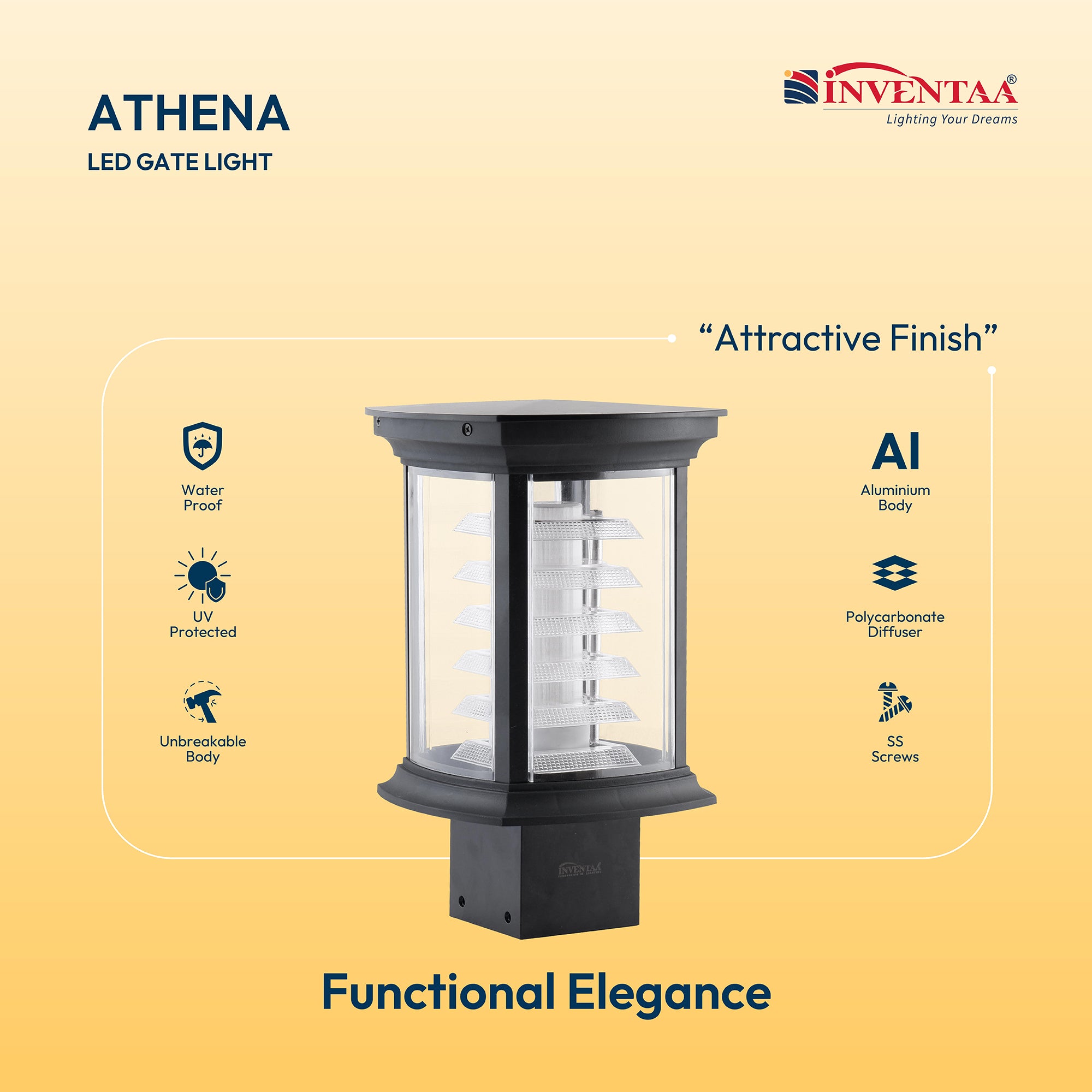 Athena 18W LED Classic Design - Outdoor Gate Light