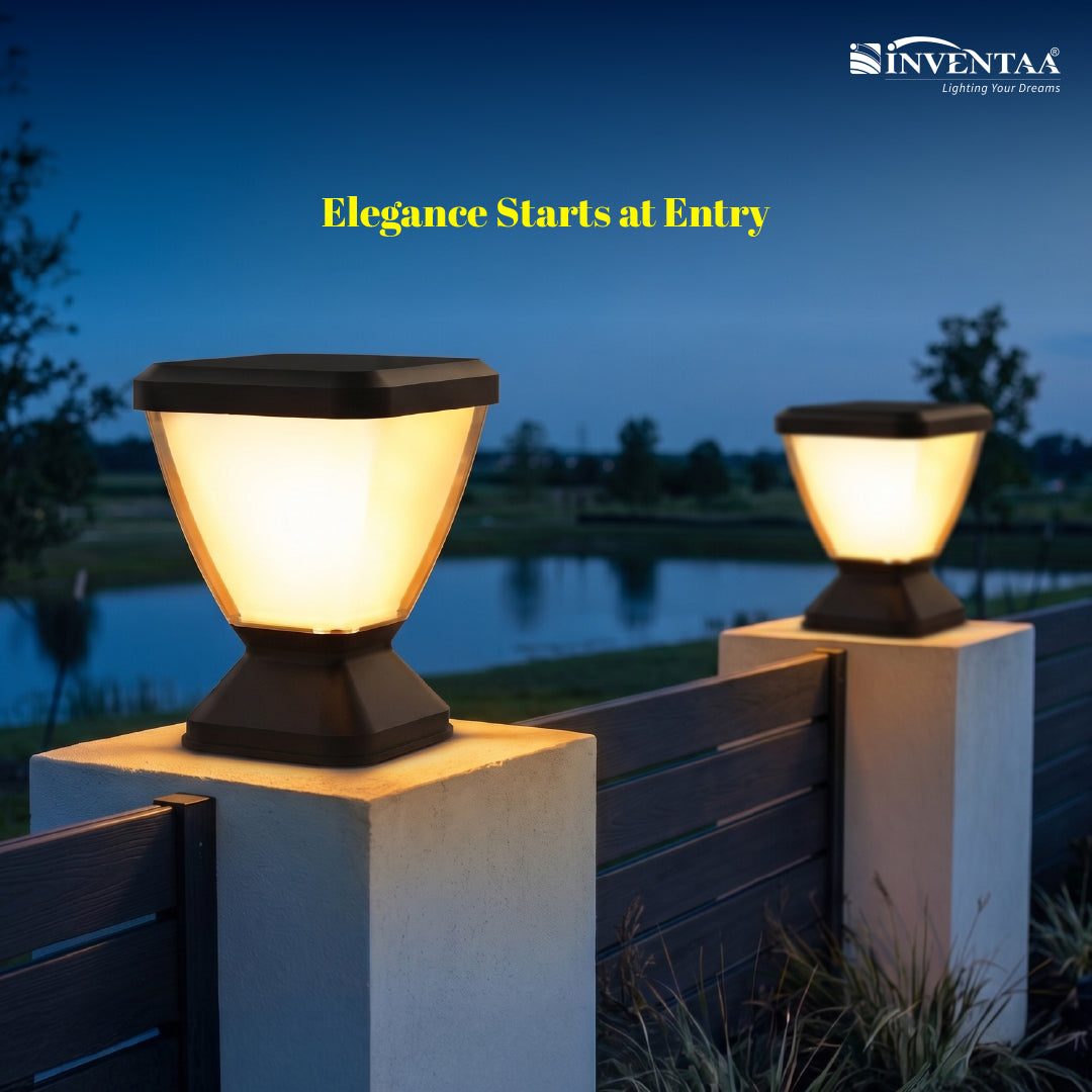 Zenia PRO 12W Outdoor Gate Pillar Light — 3-in-1 LED (Cool, Warm & Neutral) | Waterproof Post Top Wall Mount Light for Home Gate, Compound & Boundary Wall