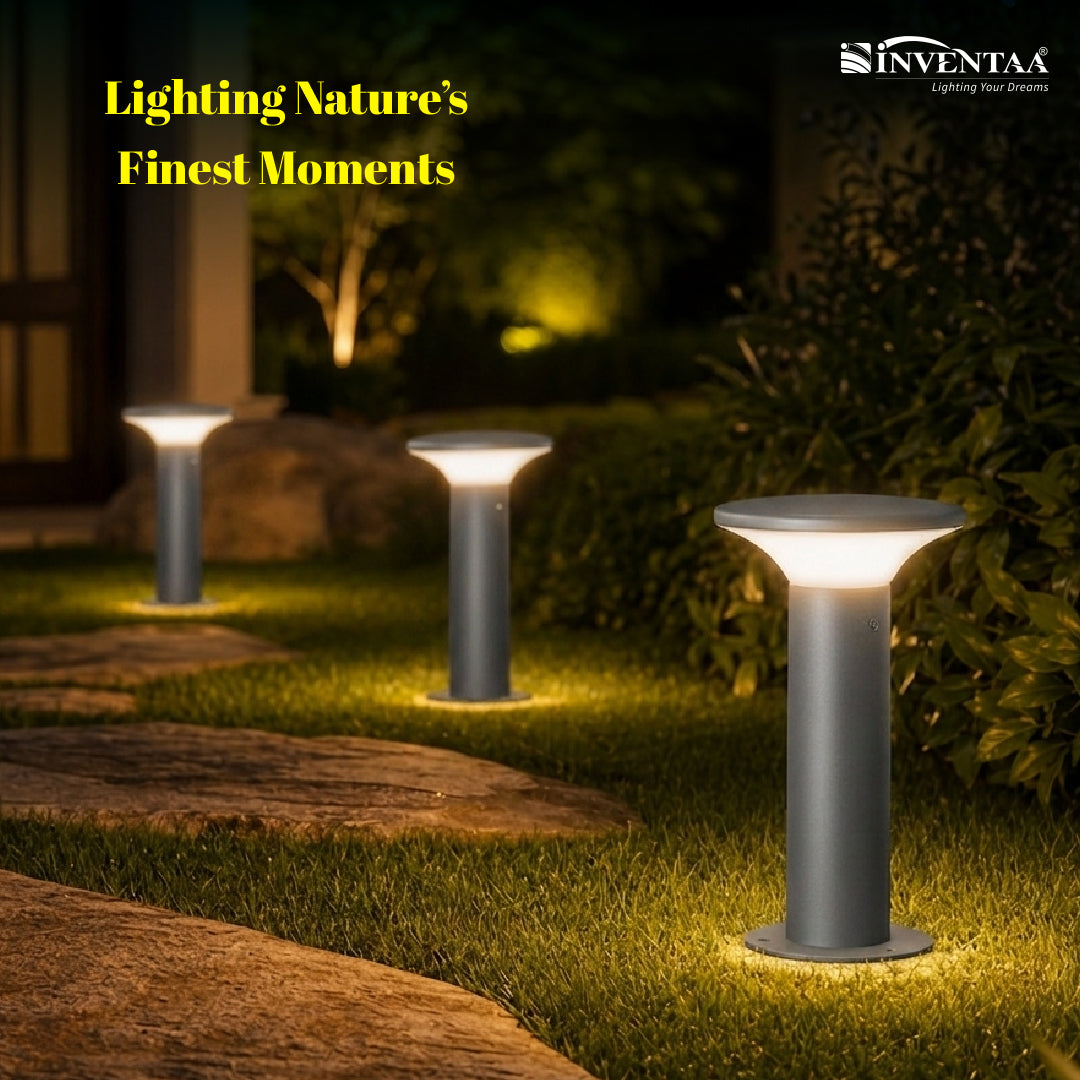Outdoor LED bollard light with aluminum body for driveway and walkway lighting