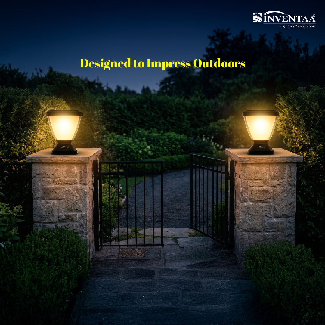 Zenia PRO 12W Outdoor Gate Pillar Light — 3-in-1 LED (Cool, Warm & Neutral) | Waterproof Post Top Wall Mount Light for Home Gate, Compound & Boundary Wall