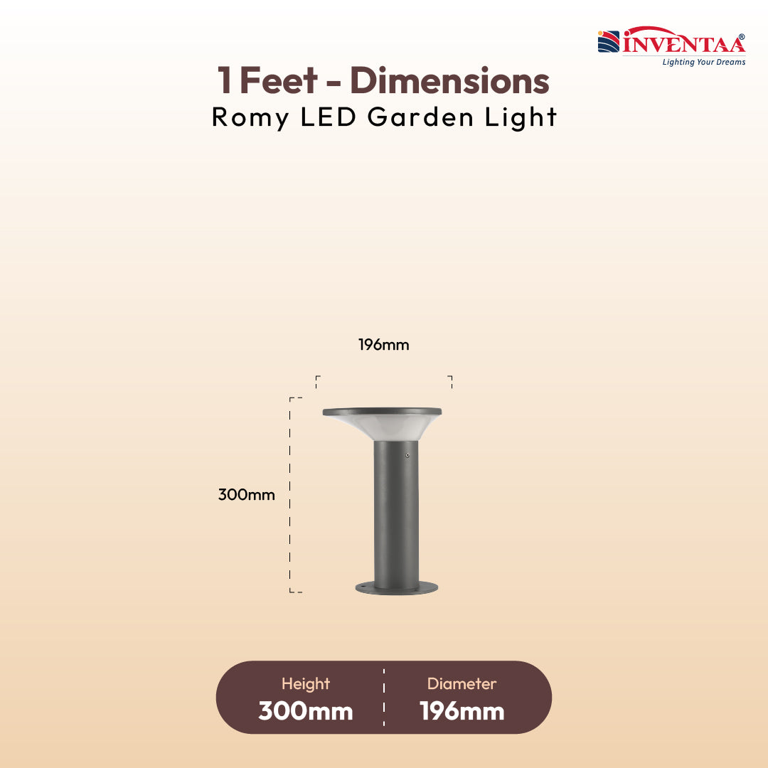 Romy LED Garden Bollard Outdoor Light – Waterproof Aluminium Pathway &amp; Landscape Light