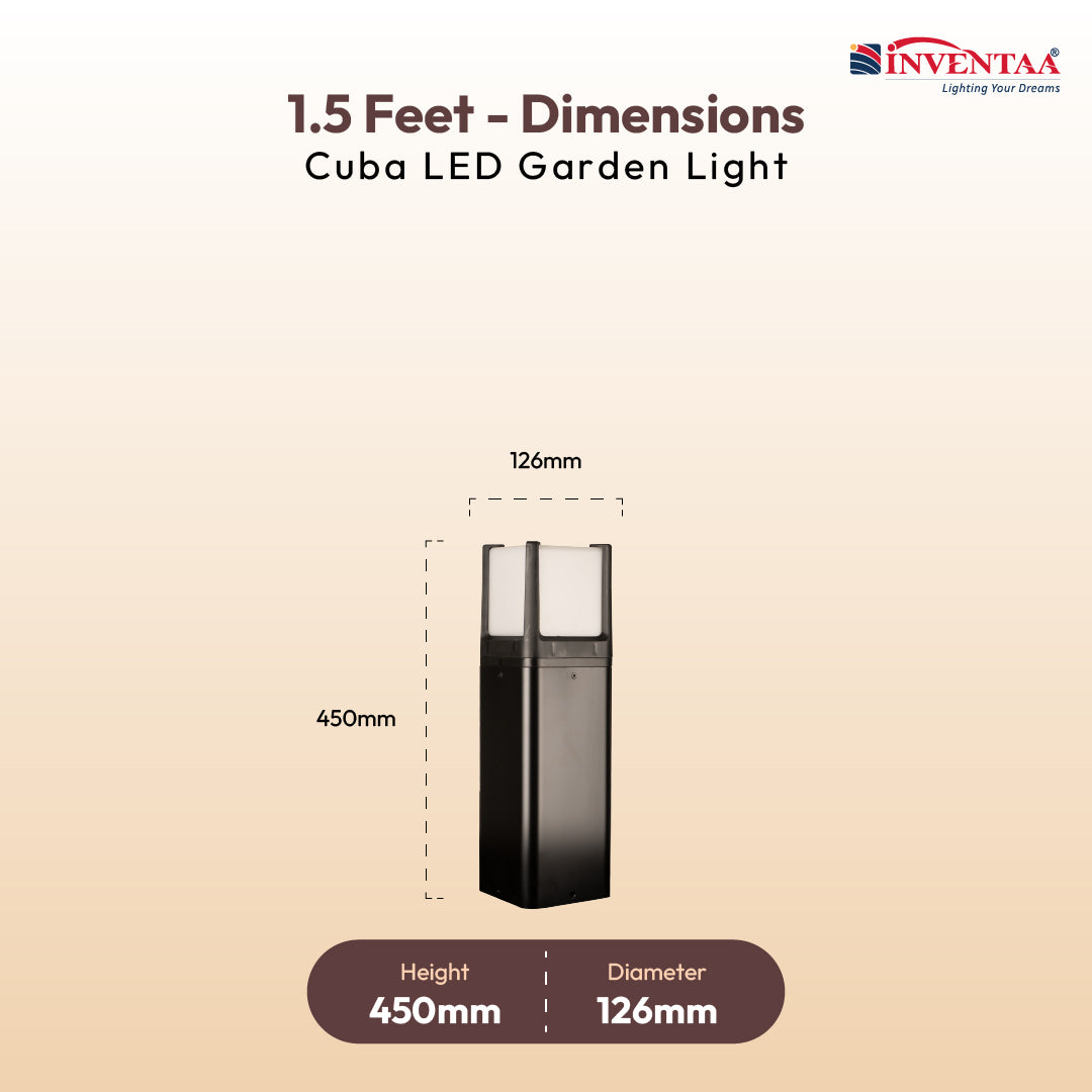 CUBA LED Garden Bollard Light – Waterproof Aluminium Outdoor Pathway & Landscape Light