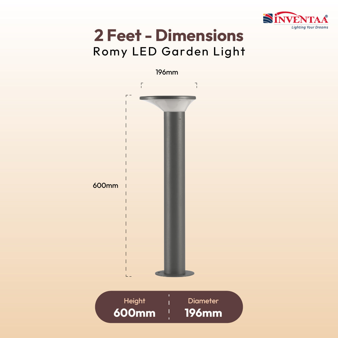 Romy LED Garden Bollard Outdoor Light – Waterproof Aluminium Pathway &amp; Landscape Light
