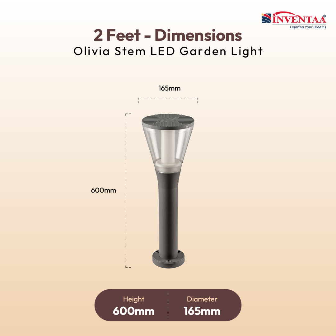 Olivia Stem 15W Yard LED Bollard Light