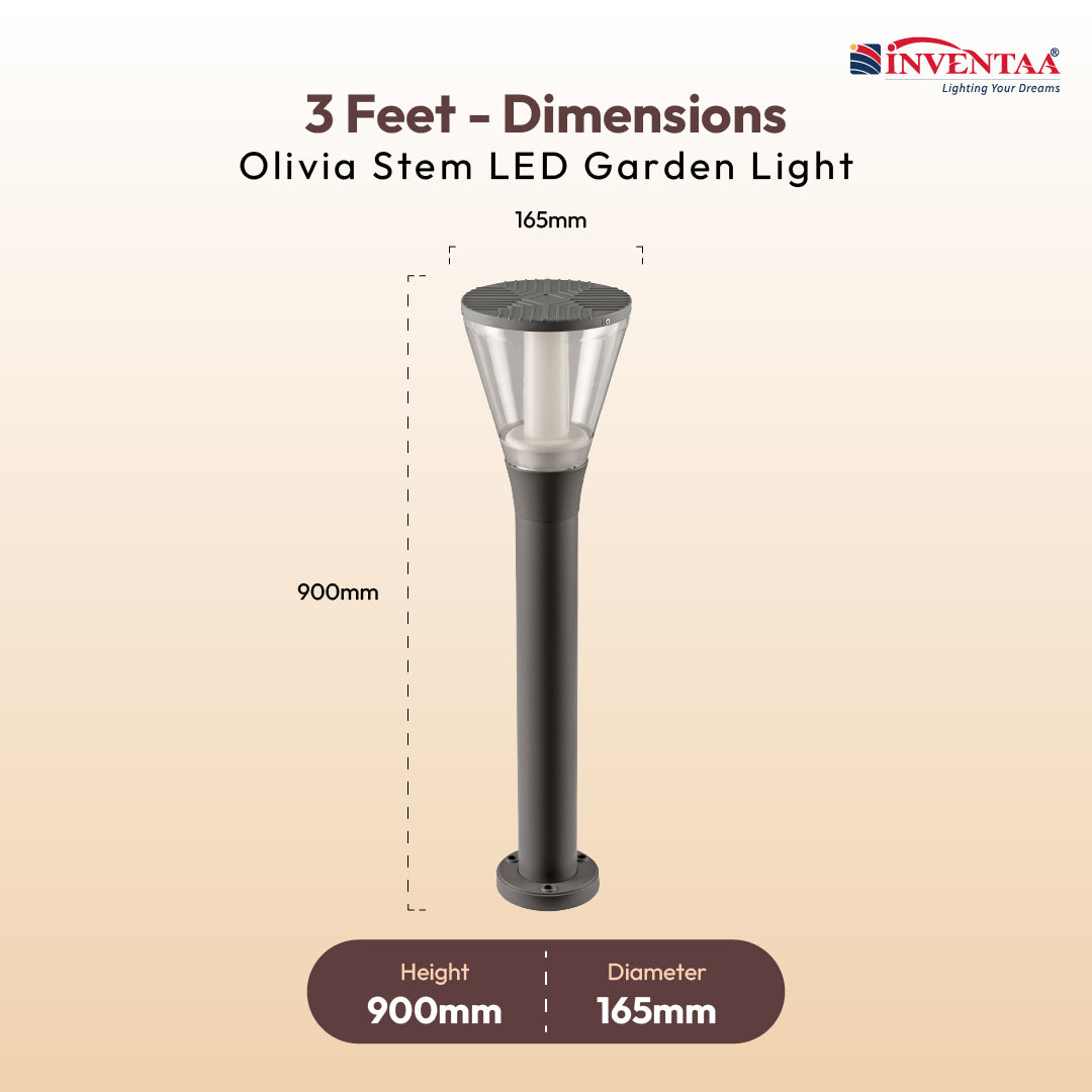 Olivia Stem 15W Yard LED Bollard Light