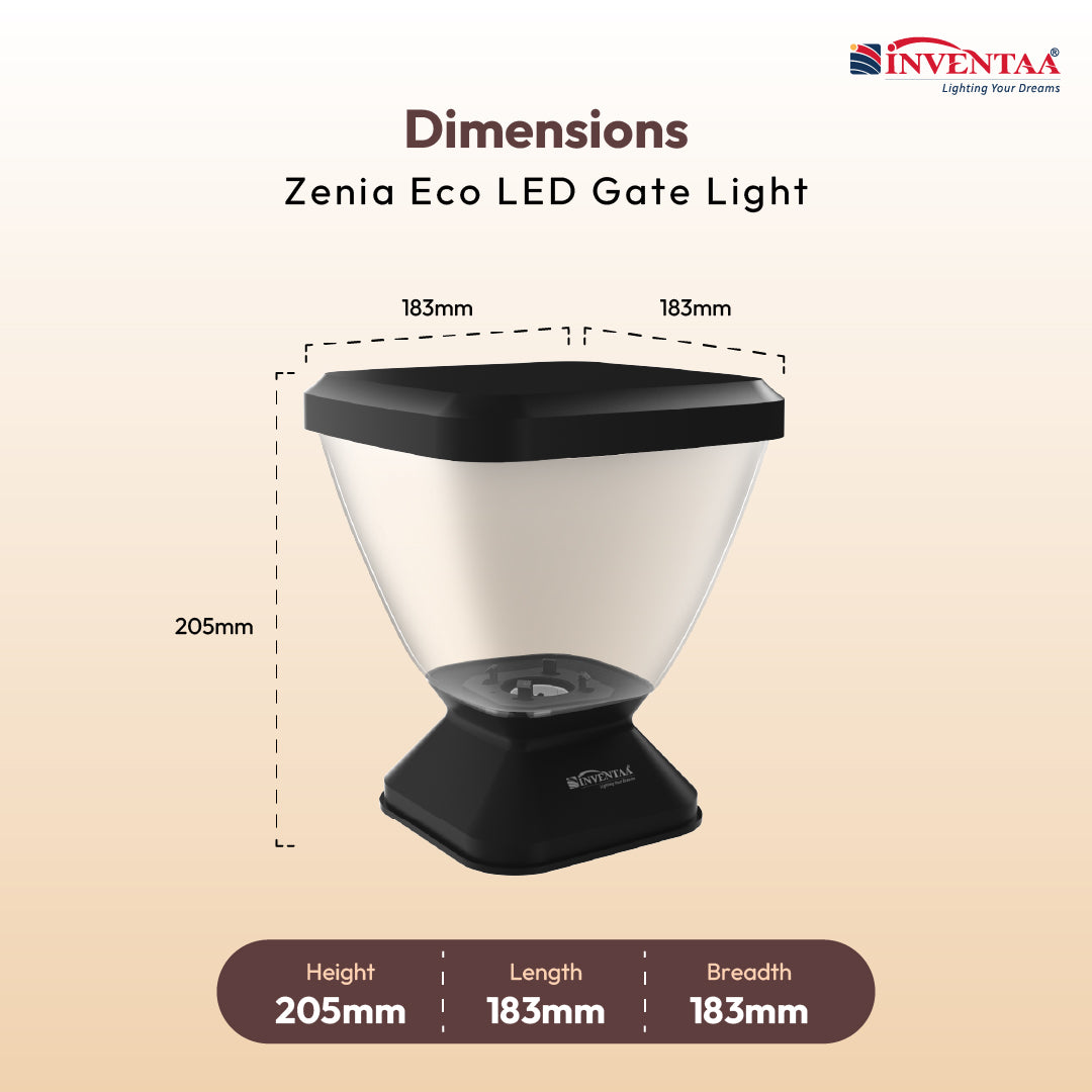 Zenia ECO Main Gate Light LED Gate Light Outdoor for Boundary Walls (Without Bulb)