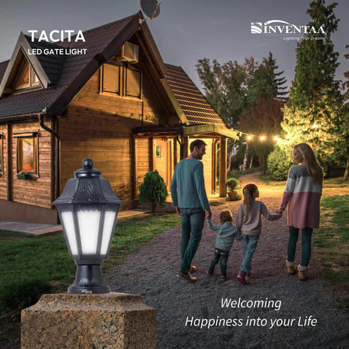 Tacita Modern  12W Outdoor Gate Pillar Light — 3-in-1 LED (Cool-Warm-Neutral)  Waterproof Post Top Wall Mount Light for Home Gate, Compound & Boundary Wall