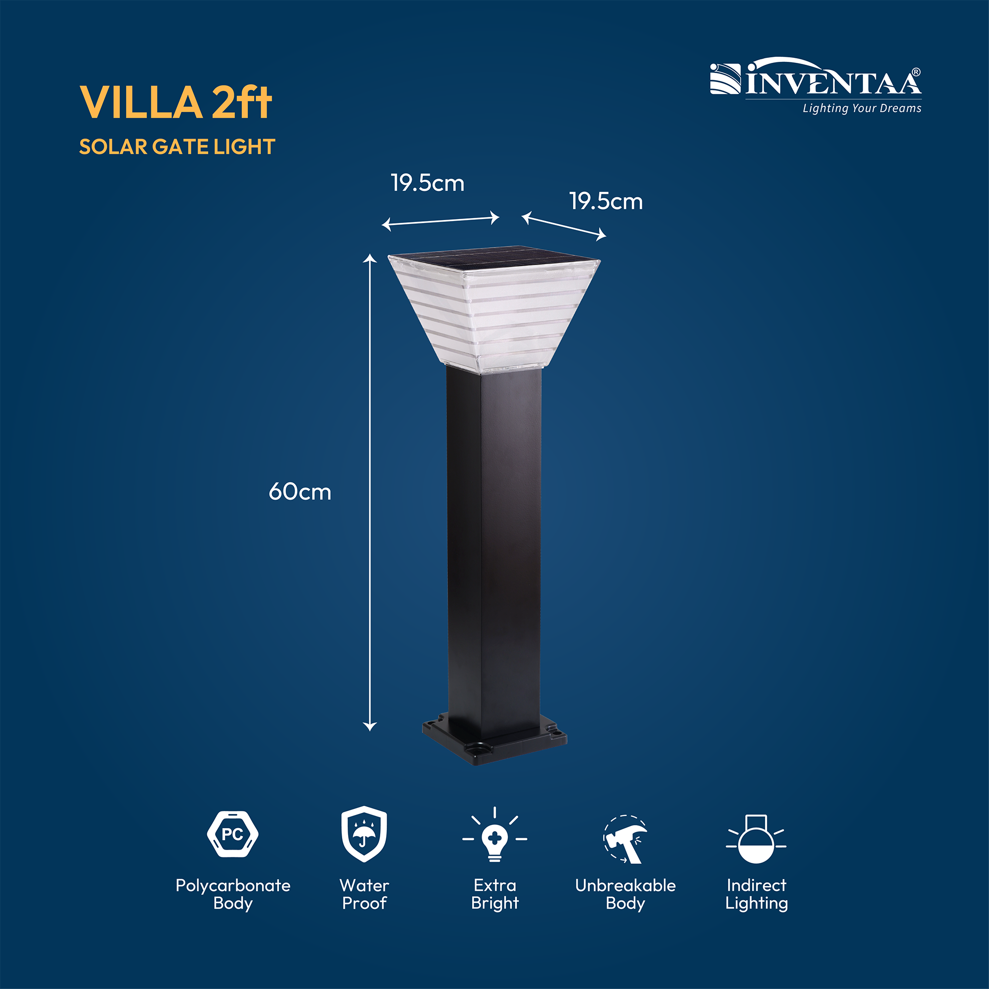 Villa Solar LED Outdoor Bollard Light