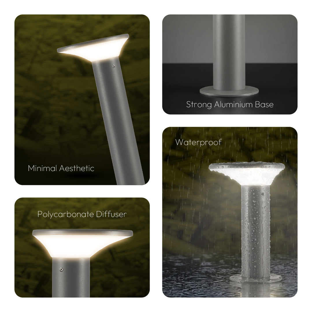 Romy LED Garden Bollard Outdoor Light – Waterproof Aluminium Pathway &amp; Landscape Light