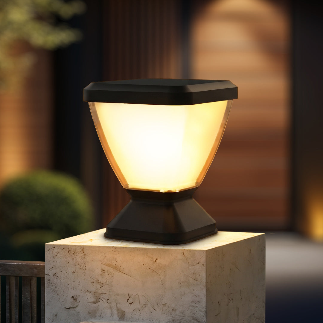 Zenia PRO 12W Outdoor Gate Pillar Light — 3-in-1 LED (Cool, Warm & Neutral) | Waterproof Post Top Wall Mount Light for Home Gate, Compound & Boundary Wall
