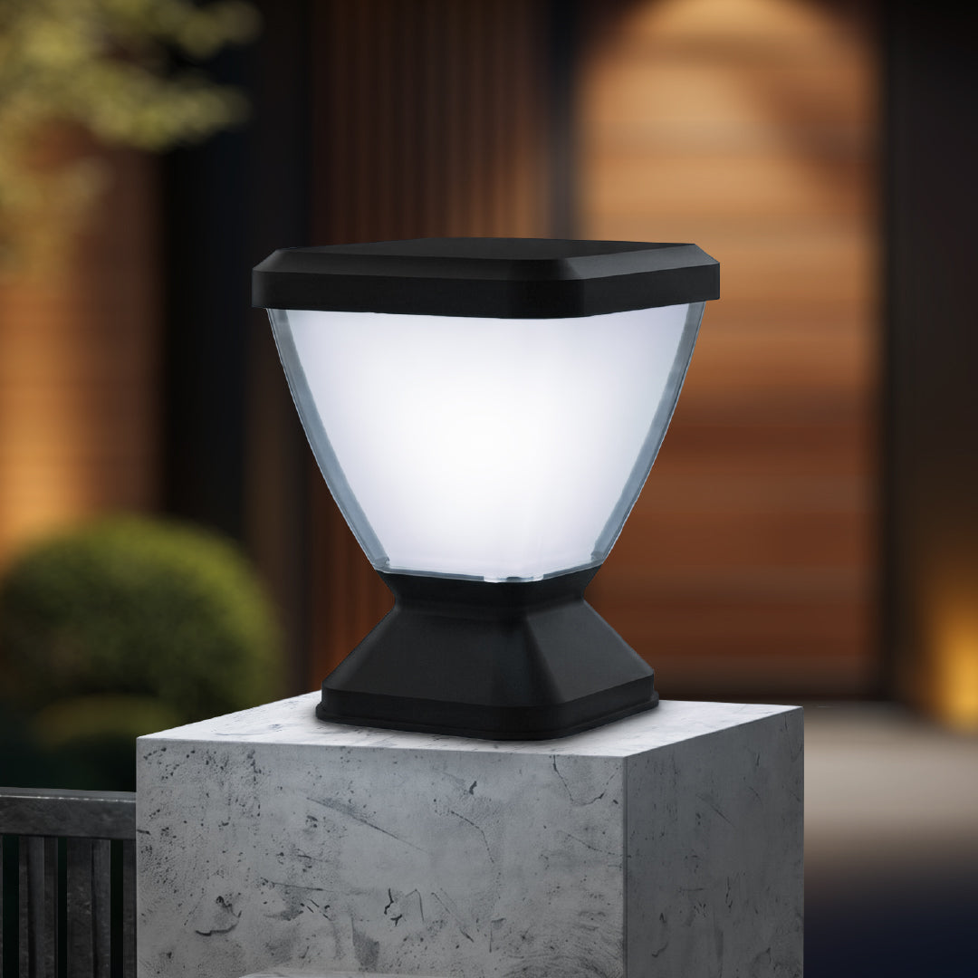 Zenia PRO 12W Outdoor Gate Pillar Light — 3-in-1 LED (Cool, Warm & Neutral) | Waterproof Post Top Wall Mount Light for Home Gate, Compound & Boundary Wall
