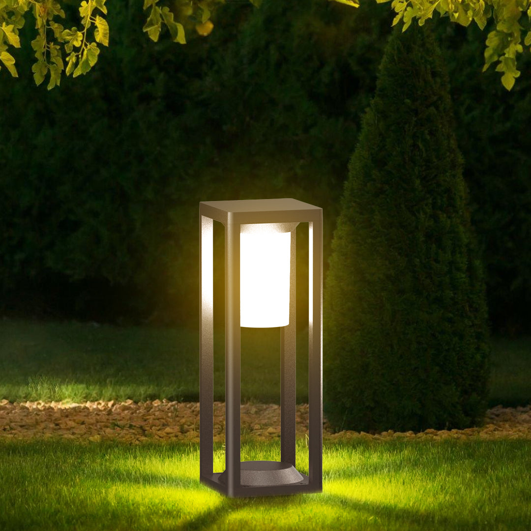 Artoo 24W LED bollard light for outdoor landscape lighting with modern square design