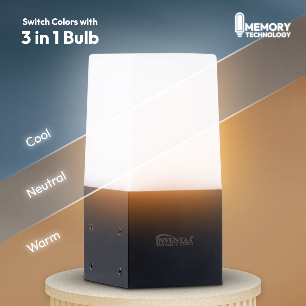 Mini Elena3 in 1 LED gate light outdoor with cool white neutral warm light modes waterproof pillar light for home entrance