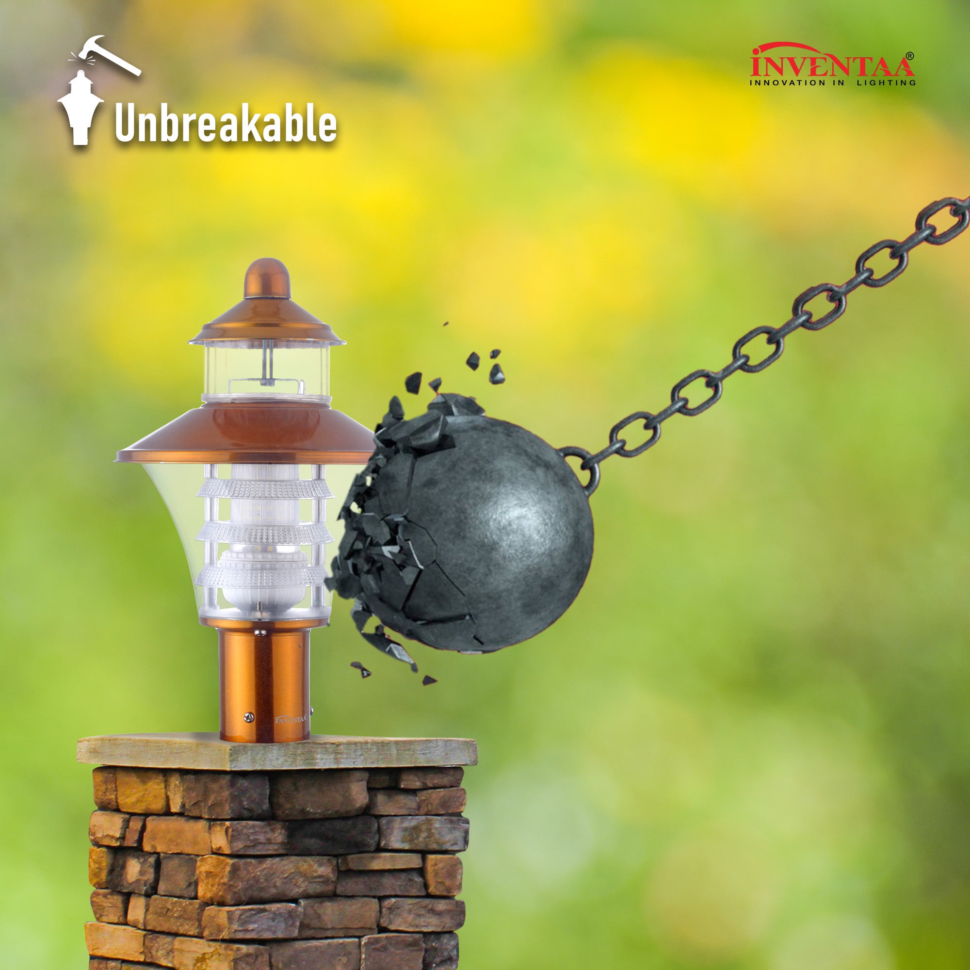 Unbreakable Viva LH LED Gate Light | Best LED Gate Light Model Online at affordable price Online #color_SS Gloss Trio Luv Clear