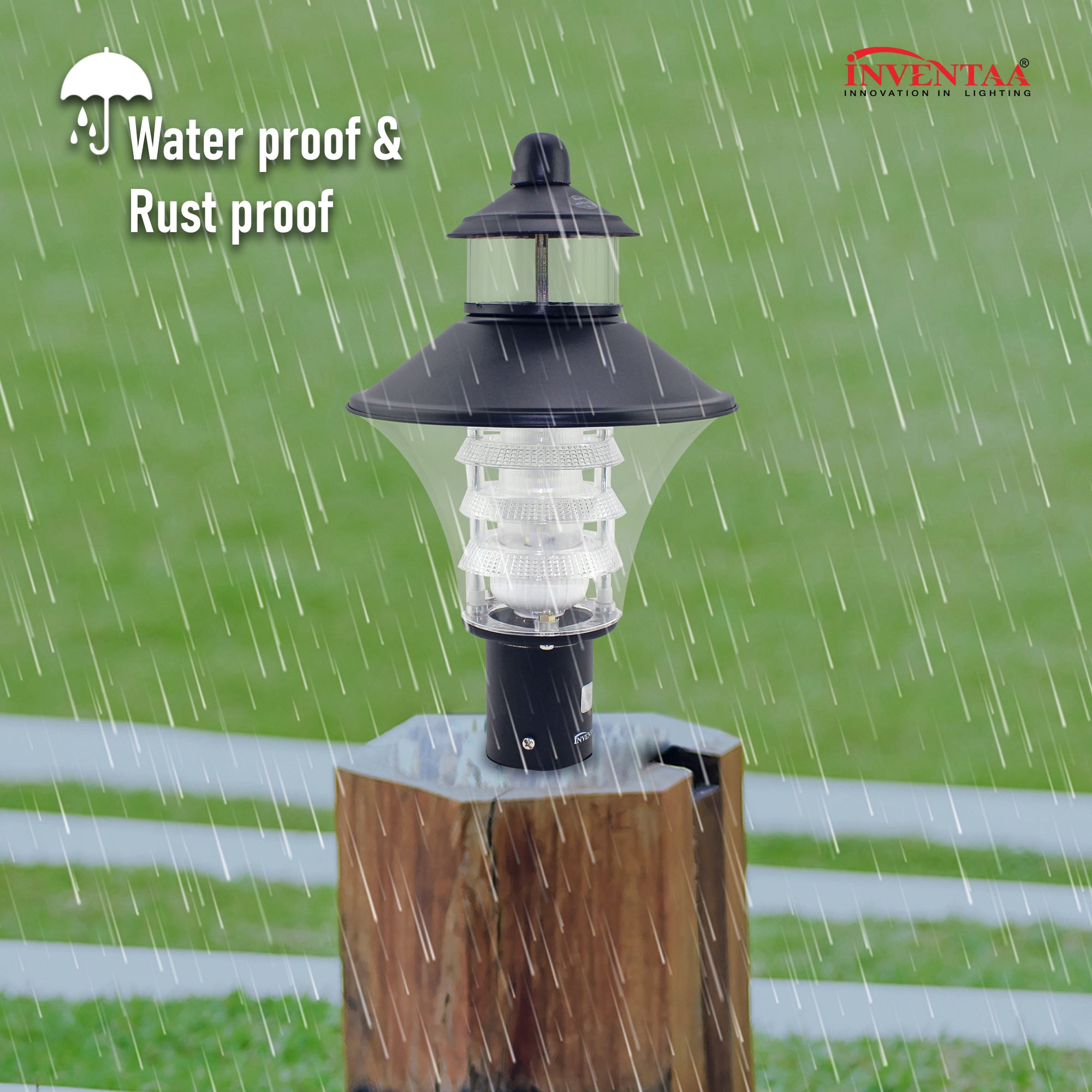 Waterproof rustproof gate post lamps with modern entry gate lights #color_matt black clear