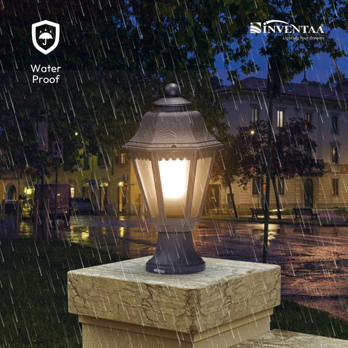Tacita Modern  12W Outdoor Gate Pillar Light — 3-in-1 LED (Cool-Warm-Neutral)  Waterproof Post Top Wall Mount Light for Home Gate, Compound & Boundary Wall